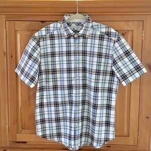 James Campbell Plaid Short Sleeve Sport Shirt